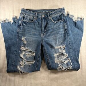 American Eagle Outfitters Women's Distressed Blue Jeans